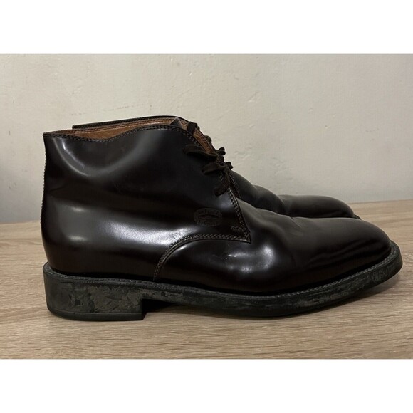 Triver Flight Dark Brown Leather Lace Up Ankle Boots Men’s Size 42 Shoes - Picture 5 of 10